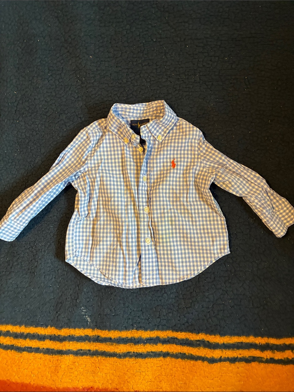 Polo Ralph Lauren Blue Gingham Button‑Down Shirt for Kids